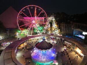 Vista aérea de la Feria de Puebla