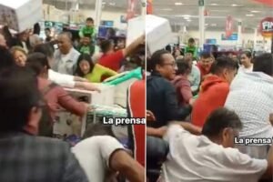 Pelea en Walmart Tehuacán