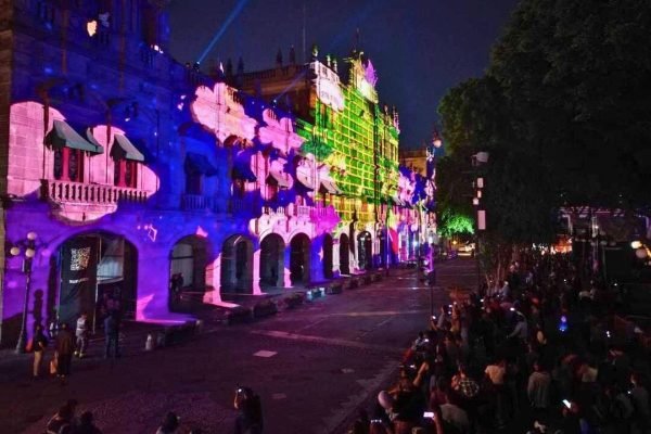 Video mapping de Día de Muertos 2024 en Puebla